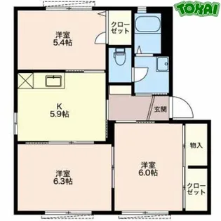 エーデルハイムD【2階】の間取り