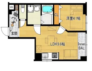 ヒルクライム桃谷【3階】の間取り