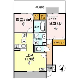 Bel pino Terasho(ベルピーノテラショウ)【1階】の間取り