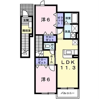 メゾンドソレイユA【2階】の間取り