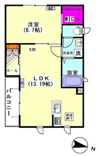 ハウス リヴィエール【1階】の間取り