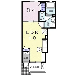 ベル・モンドK【1階】の間取り