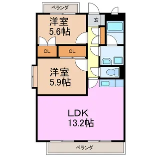 シャルマンナルミ【3階】の間取り