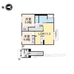 シャーメゾン稲田本町B【2階】の間取り