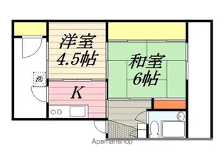 漆器団地マンション【4階】の間取り