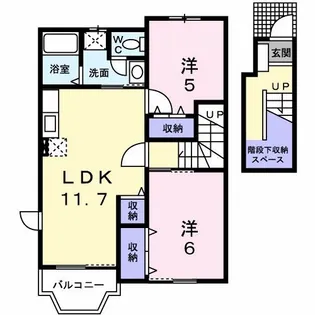 リバーサイド カーサA【2階】の間取り