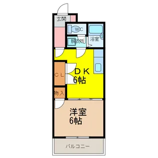 リバティコート水ヶ江【2階】の間取り