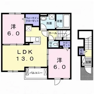 サル・ドゥ・シャルム【2階】の間取り