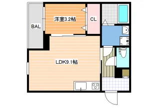 ジーメゾン大和郡山カシータ【2階】の間取り
