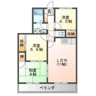 メゾンアザレア【5階】の間取り