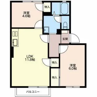 メゾンドール C【2階】の間取り