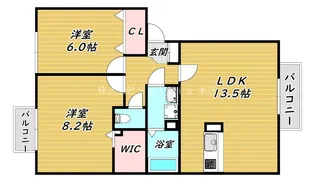 ドミール旭【1階】の間取り