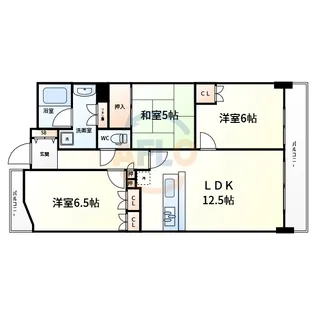 プラネ・ルネスプリングスタワー大阪【8階】の間取り