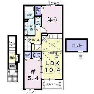 カーサフィオーレB【2階】の間取り