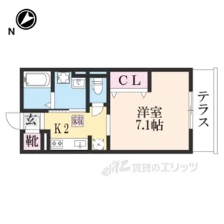 チェリーブロッサム勝部【1階】の間取り