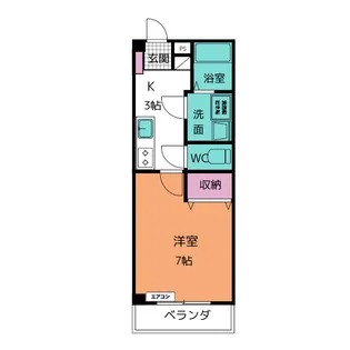 ワンルーム田戸B棟【2階】の間取り