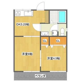 コーポ前園【1階】の間取り