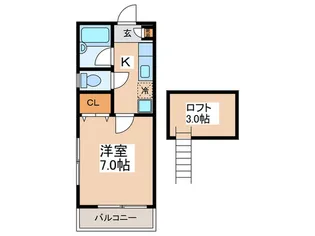 メゾンアンフィニII【2階】の間取り