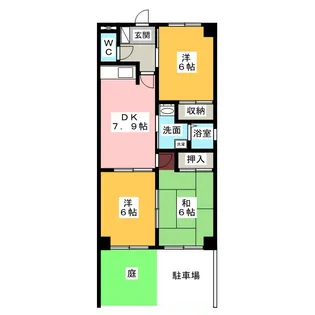 ボヌール穂並【1階】の間取り
