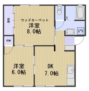 コーポラス横井B棟【2階】の間取り