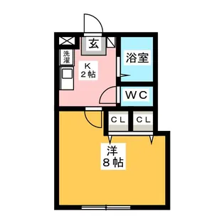 アパートメントK&K【1階】の間取り