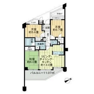 エンゼルブレッサ武蔵野国領【3階】の間取り