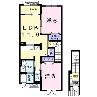 ベルメゾン T【2階】の間取り