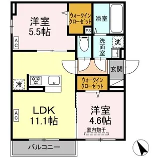 ディーパイナ 宿河原6【2階】の間取り