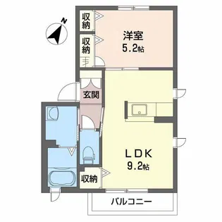 シャーメゾン東畦【2階】の間取り