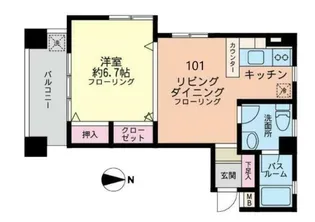 フジビューハイツ菊名 弐番館【1階】の間取り