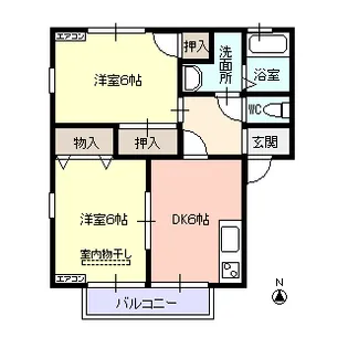 ルミエール桧B棟【2階】の間取り