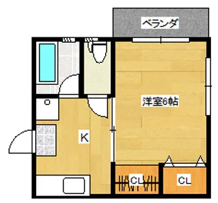福島県郡山市虎丸町【アパート】の間取り