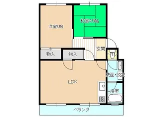 ツインヒルズB【2階】の間取り