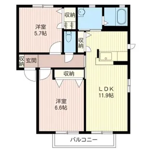 リバーシティーC【2階】の間取り