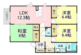 レシェンテ徳力 C棟【1階】の間取り