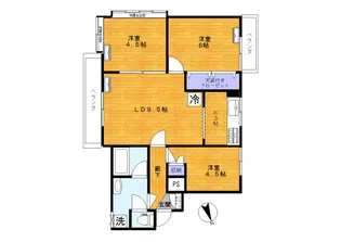上中里ハイツ【4階】の間取り