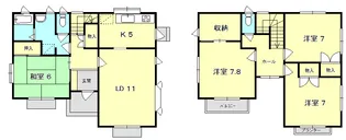 山梨県甲府市小松町【一戸建】の間取り
