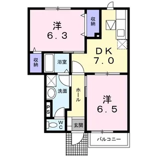 スカイフィ-ルドβ【1階】の間取り
