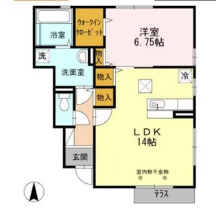 HAPPINESS くにしろ B棟【1階】の間取り