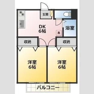 アミティエ西尾A・B(V)【2階】の間取り
