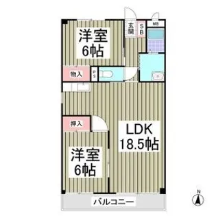 エルヴェ武里【2階】の間取り