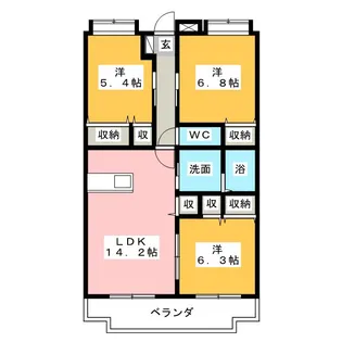 Kグラシア【4階】の間取り