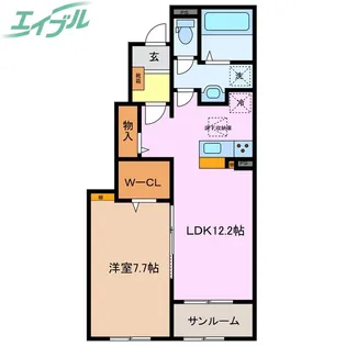 シャンポール六呂見【1階】の間取り