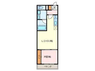 ラ・ペーシュ福工大前【1階】の間取り
