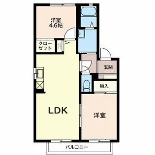 ハナミズキ安田 E【2階】の間取り