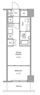 レジディア新宿イースト【2階】の間取り