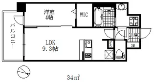 1LDKの間取り画像