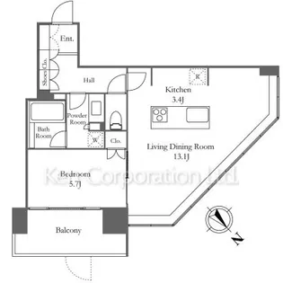 ブリリアグランデみなとみらいパークフロントタワー【7階】の間取り