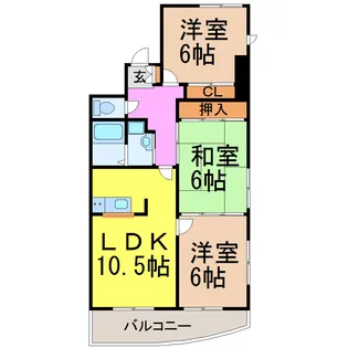 エドワール植田南【3階】の間取り