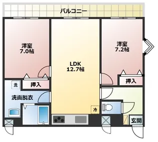 フルーメンみなと【1階】の間取り